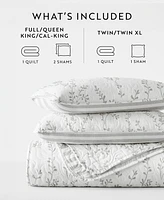 ienjoy Home Sprouting Vines Stripe Reversible -Pc. Quilt Set