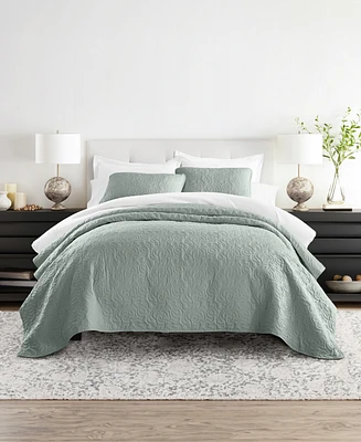 ienjoy Home Floral Stitch 2-Pc. Lightweight Quilt Set, Twin/Twin Xl