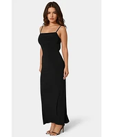 Bebe Women's Square Neck Low Back Maxi Dress