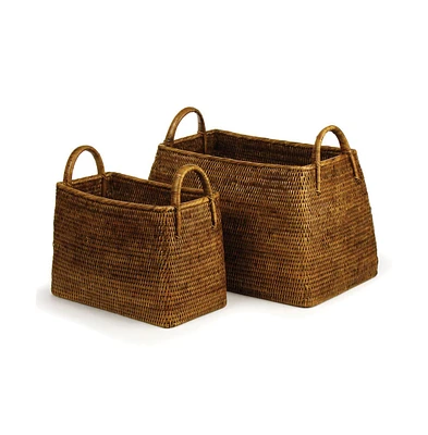 Burma Rattan Narrow Magazine Baskets
