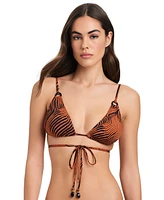 Red Carter Women's Strappy-Back Triangle Bikini Top
