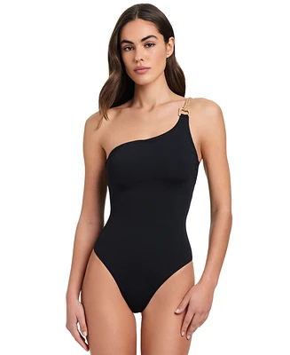 Red Carter Women's One-Shoulder One Piece Swimsuit