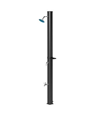 Outsunny 7.1FT Slolar Heated Outdoor Shower, 9.2 Gal Outdoor Solar Shower