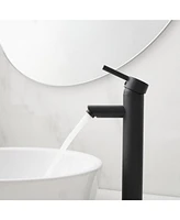 Single Hole Single Handle Bathroom Vessel Sink Faucet With Supply Hose in Polished Chrome
