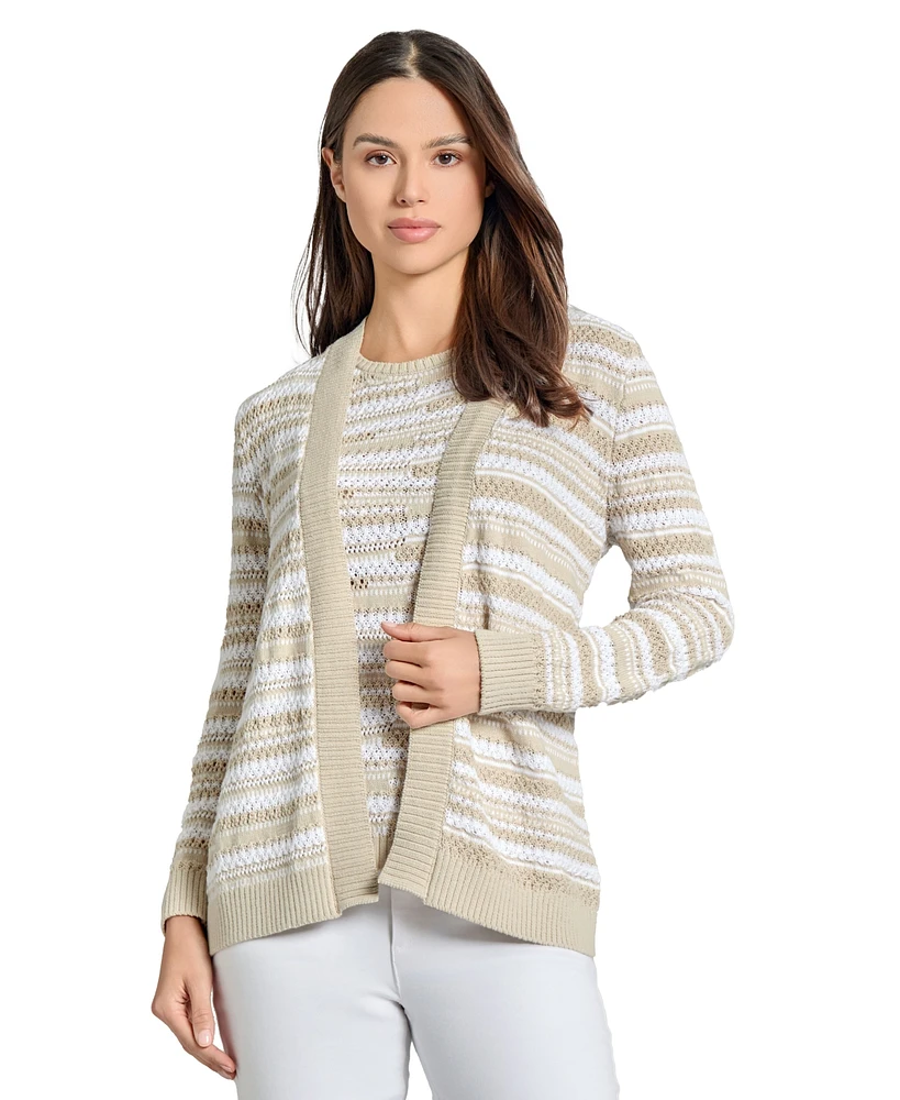 Jones New York Petite Open-Front Cardigan