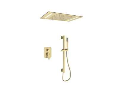 Casainc Led Light Pressure-balanced Valve Included All-In-One Kit with Rough In-Valve Thermostatic Shower System