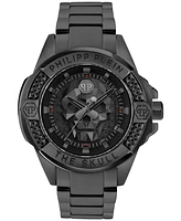Philipp Plein Men's The Skull Black Ion Plated Bracelet Watch 44mm