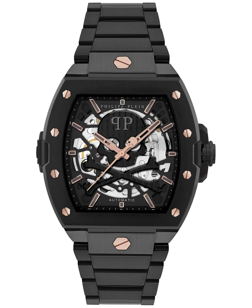Philipp Plein Men's Automatic The Skeleton 2.0 Black Ion Plated Bracelet Watch 44mm