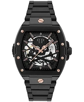 Philipp Plein Men's Automatic The Skeleton 2.0 Black Ion Plated Bracelet Watch 44mm