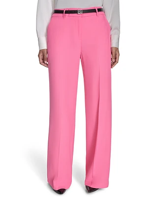 Calvin Klein Petite Mid-Rise Wide-Leg Pants