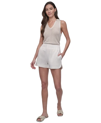 Dkny Jeans Women's High-Rise Dolphin-Hem Shorts - Ivy