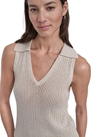 Dkny Jeans Women's Polo Collar Sleeveless Sweater - D5k