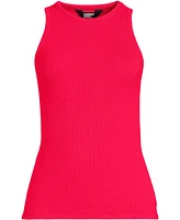 Lands' End Women's Drapey Rib Fitted Tank Top