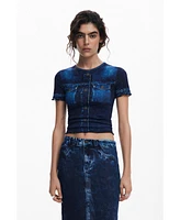 Desigual Women's Denim-effect skirt