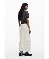Desigual Women's Fringed knit skirt
