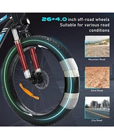 Colorway 26x4.0 Fat Tire E bike, 750W Electric Bicycles 15.6AH 48V Mountain Electric Bike for adult Ul 2849