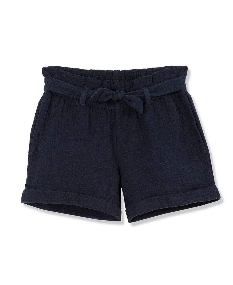 Lands' End Girls Belted Woven Pull On Shorts