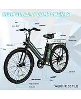 Colorway 26" Electric Bike for Woman, 500W Powerful Motor, 36V 13AH Removable Battery E Bike