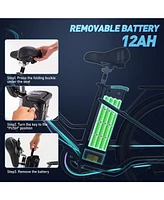 Colorway 26" Electric Bike for Woman, 500W Powerful Motor, 36V 13AH Removable Battery E Bike