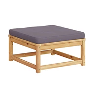 Patio Footstool with Cushions Solid Wood Acacia