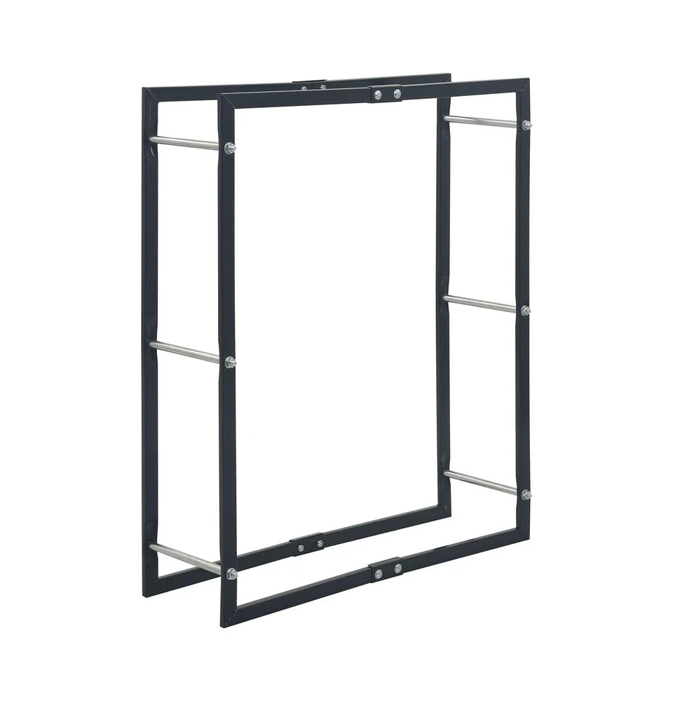 Firewood Rack Black 31.5"x9.8"x39.4" Steel