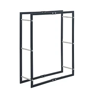 Firewood Rack Black 31.5"x9.8"x39.4" Steel