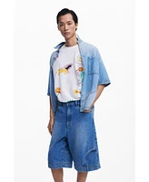 Desigual Men's Upcycling denim Bermuda shorts