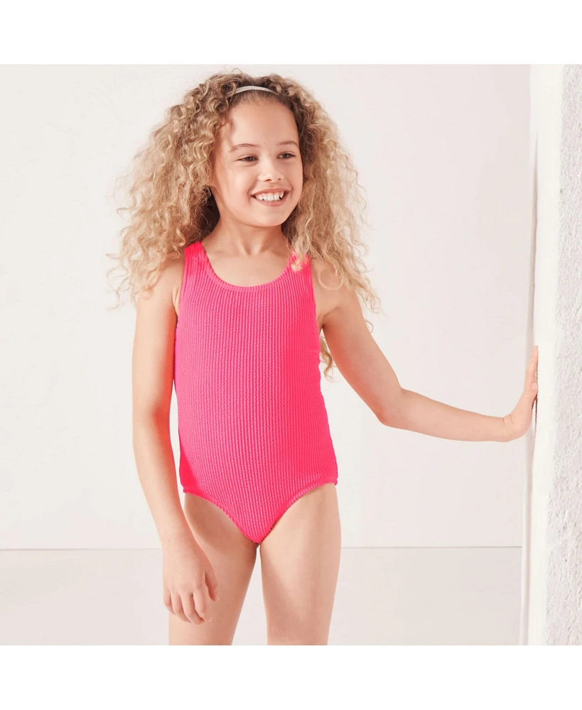 Lands' End Girls Slim Chlorine Resistant Racerback One Piece Swimsuit