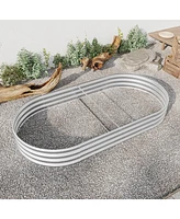 Raised Garden Bed Outdoor, Oval Large Metal Raised Planter Bed for for Plants, Vegetables, and Flowers
