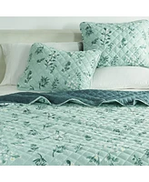 Reversible Microfiber Winter-Printed Quilt Set with Shams