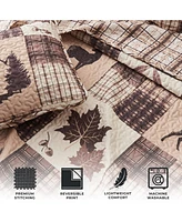 Linery & Co. Rustic Lodge Patchwork Microfiber Quilt Set With Shams