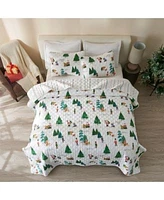 Linery Co. Holiday Printed Microfiber Quilt Set With Shams