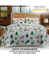 Linery & Co. Holiday Printed Microfiber Quilt Set with Shams