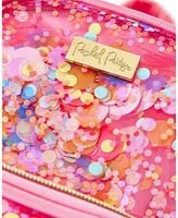Packed Party Pink Mini Clear Confetti Backpack Women's Small Fashion Shoulder Bag Great for Ladies at Work, Travel, and the Beach