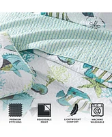 Linery & Co. Coastal Microfiber Quilt Set With Shams