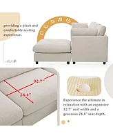 Upholstery Convertible Sectional Sofa, L Shaped Couch with Reversible Chaise
