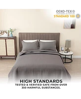 Linery & Co. Detailed Channel Stitch Microfiber Quilt Set With Shams