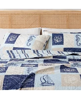 Linery & Co. Seashell Patchwork Microfiber Quilt Set With Shams