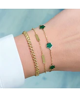 The Lovery Malachite Flower Bracelet 14K Gold