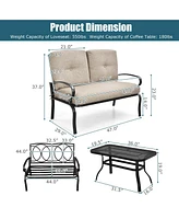 Gymax 2 Piece Outdoor Patio Conversation Sofa Set w/ Cushions & Loveseat & Table Set