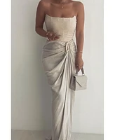 Jluxlabel Women's Noelia Linen Slit Skirt