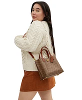 Coach Signature Coated Canvas Willow Tote 24 with Convertible Straps