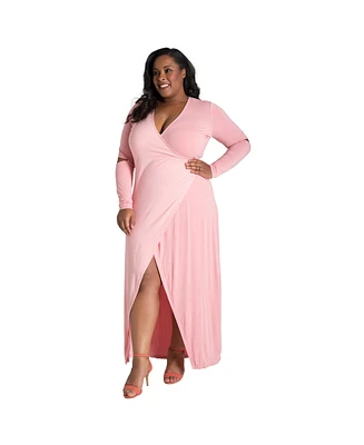 Poetic Justice Plus Elbow Cut Out Jersey Wrap Maxi Dress