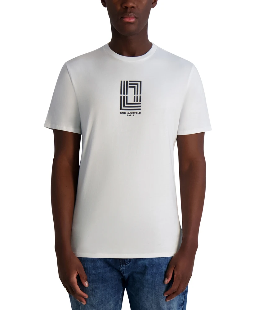 Karl Lagerfeld Paris Men's Line-Graphic Logo T-Shirt