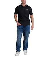 Karl Lagerfeld Paris Men's Ribbed Logo Polo Shirt