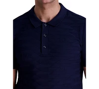 Karl Lagerfeld Paris Men's Textured Sweater Polo Shirt
