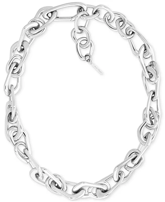 Calvin Klein Stainless Steel Statement Link Collar Necklace, 14" + 2" extender