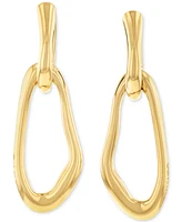 Calvin Klein Gold-Tone Stainless Steel Statement Link Charm Hoop Earrings