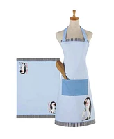Yvonne Ellen Christmas Penguin Cotton Apron and Kitchen Towel Set