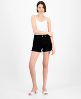 7 For All Mankind Women's High-Rise Frayed Denim Shorts